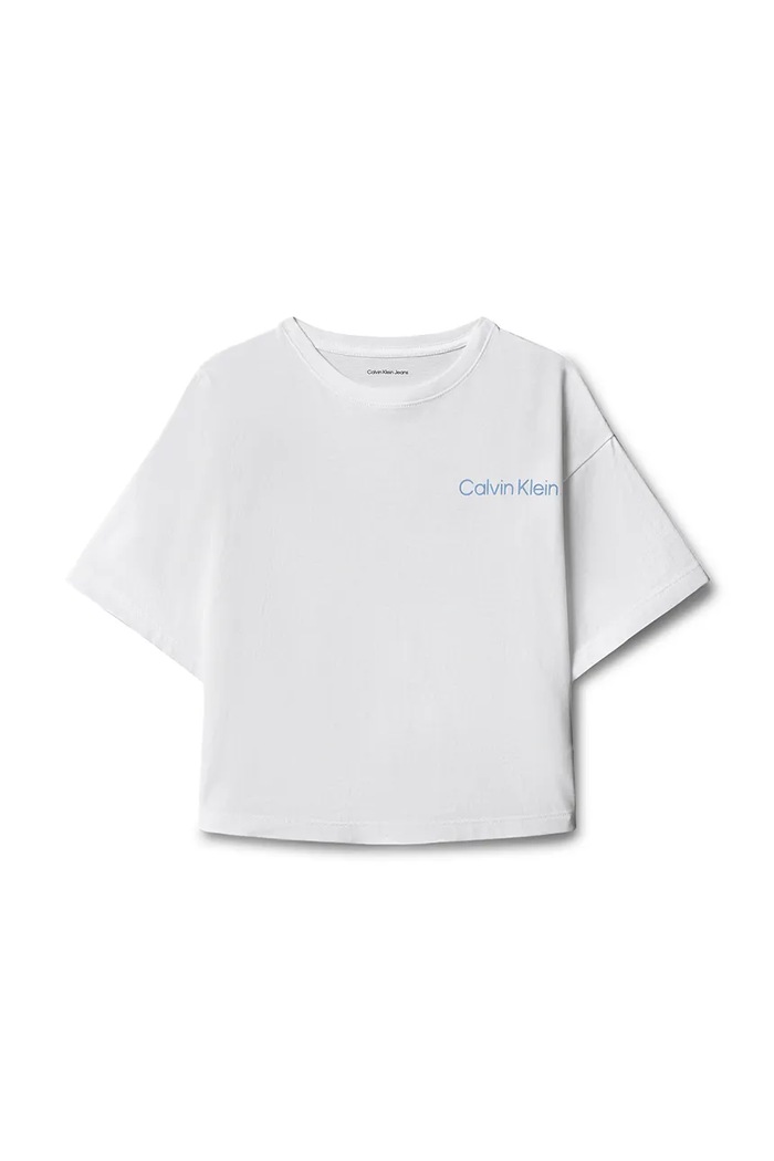 Calvin Klein Jeans T-shirt dziecięcy bawełniany LVCKTJA33G.128.170.9BY2 biały AW26