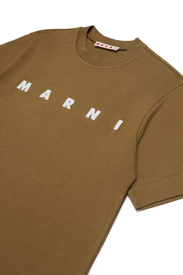 Chłopiec Marni T-shirt dziecięcy bawełniany M002MV.M00RF brązowy