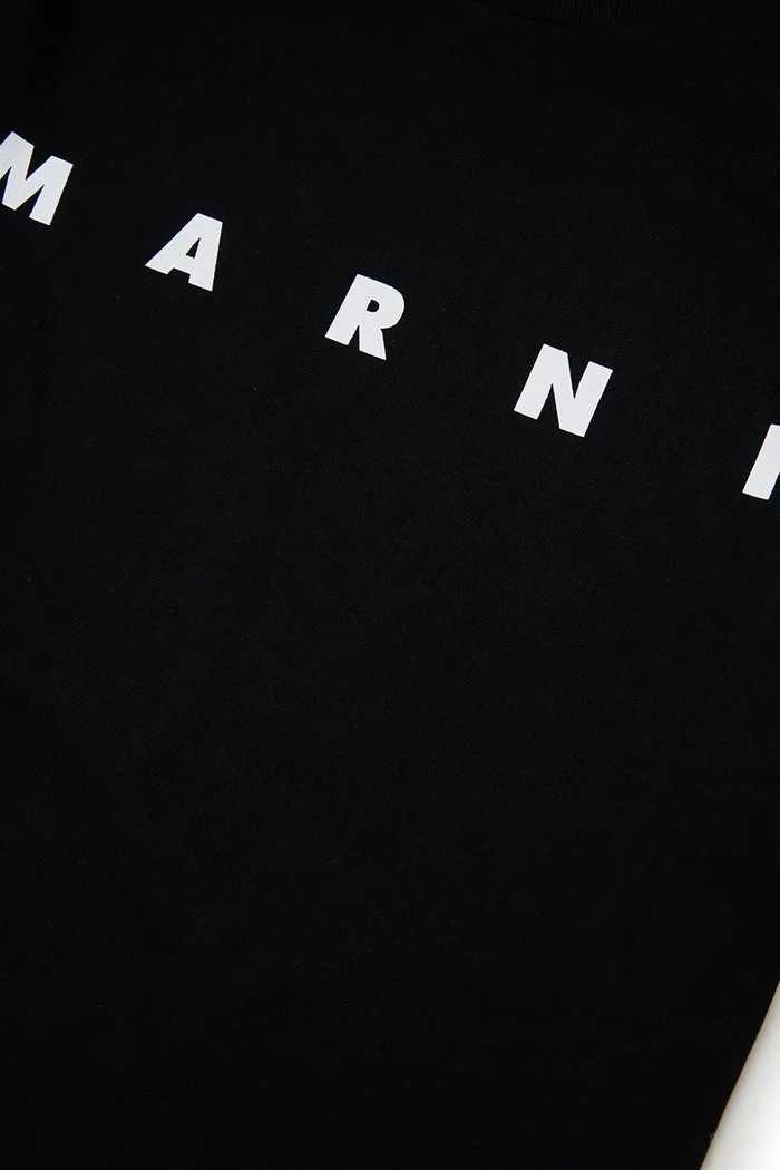 Marni T-shirt dziecięcy bawełniany czarny M002MV.M00RF