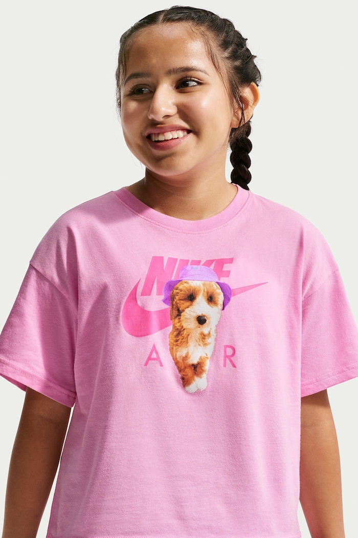 Chłopiec Nike T-shirt dziecięcy bawełniany Nike Sportswear IO2194 różowy