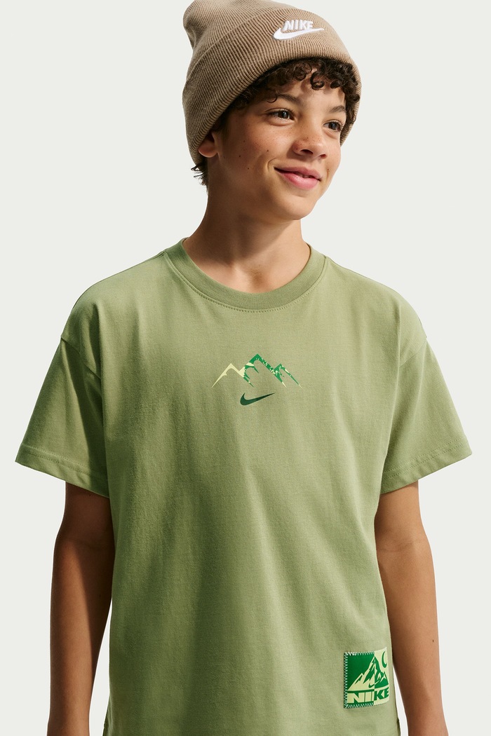 Chłopiec Nike T-shirt dziecięcy bawełniany Nike Sportswear IX6077 zielony
