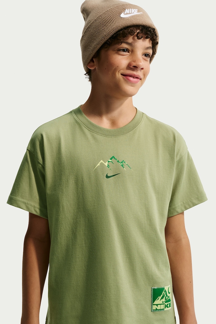Chłopiec Nike T-shirt dziecięcy bawełniany Nike Sportswear IX6077 zielony