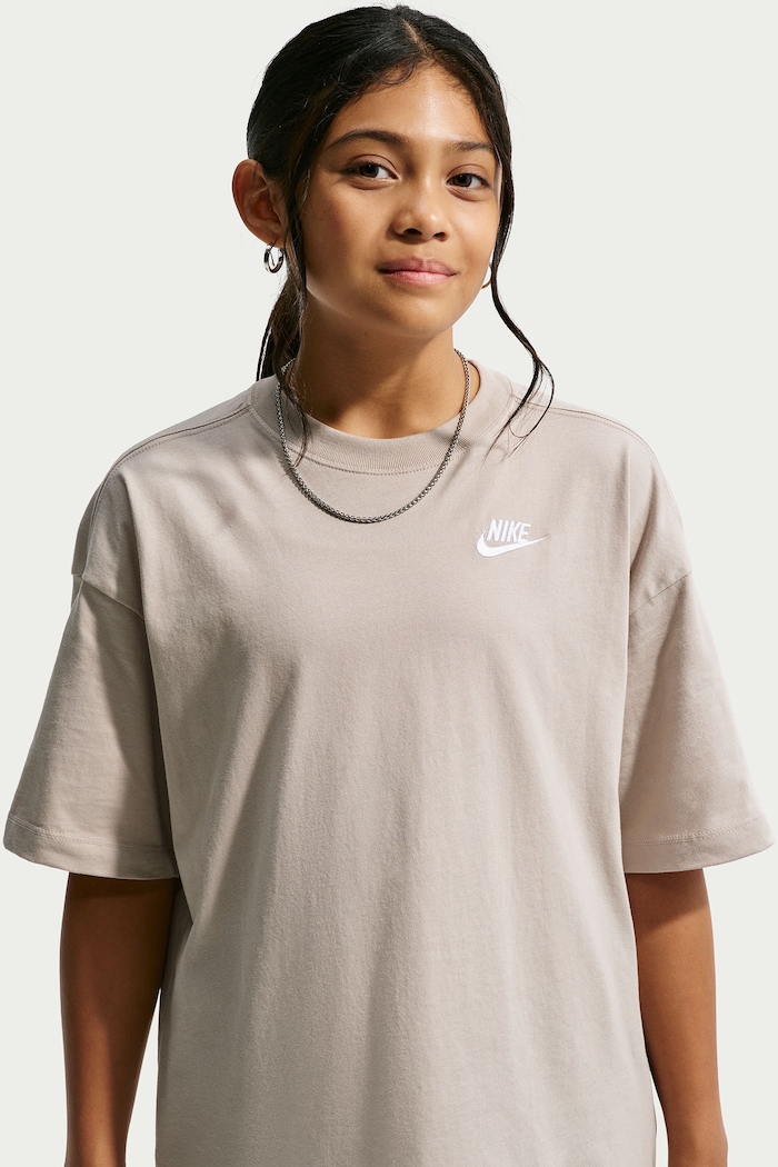 T-shirt oversize dziecięcy bawełniany Nike Sportswear Nike IR5998. szary