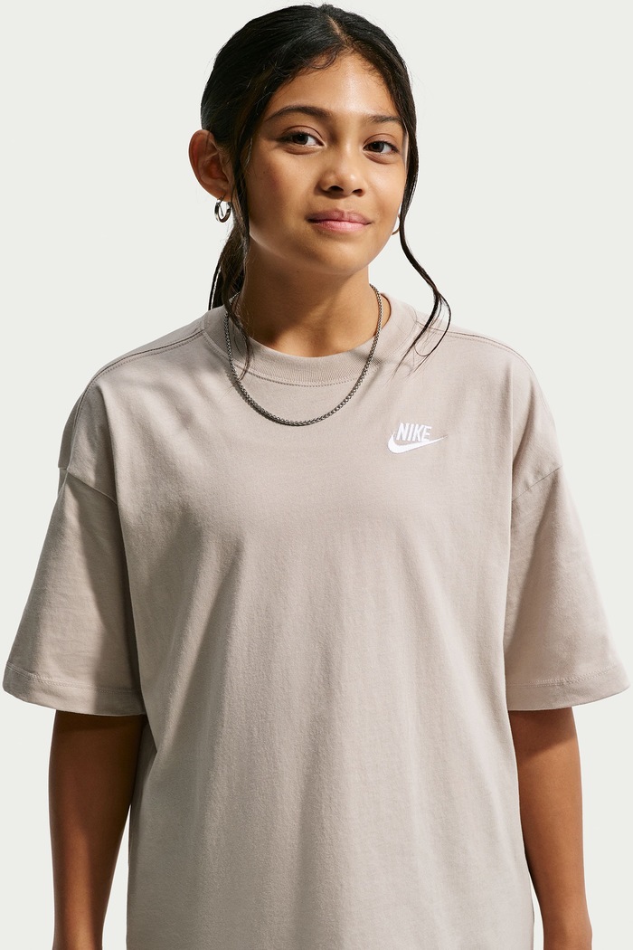 T-shirt oversize dziecięcy bawełniany Nike Sportswear Nike IR5998. szary