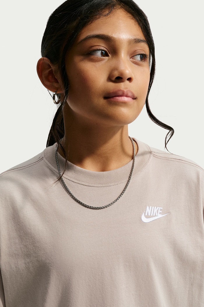 T-shirt oversize dziecięcy bawełniany Nike Sportswear Nike szary IR5998.