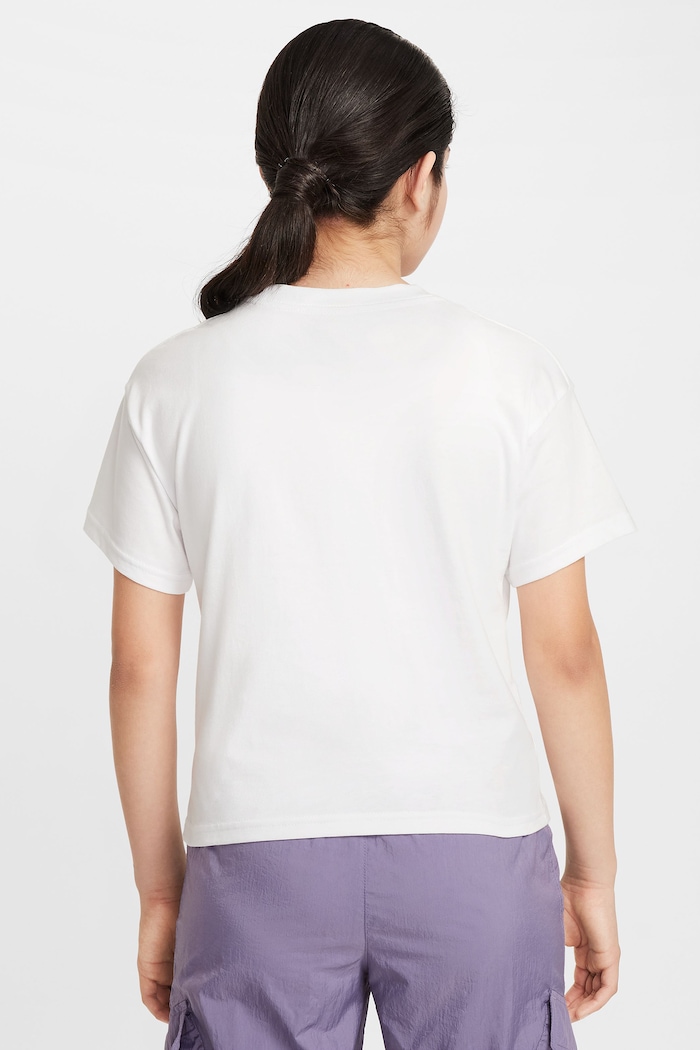 Nike T-shirt dziecięcy bawełniany Nike Sportswear Essential FZ5559 biały AW26