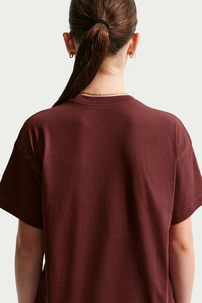 T-shirt dziecięcy bawełniany Nike Sportswear Essential Nike FZ5539 bordowy