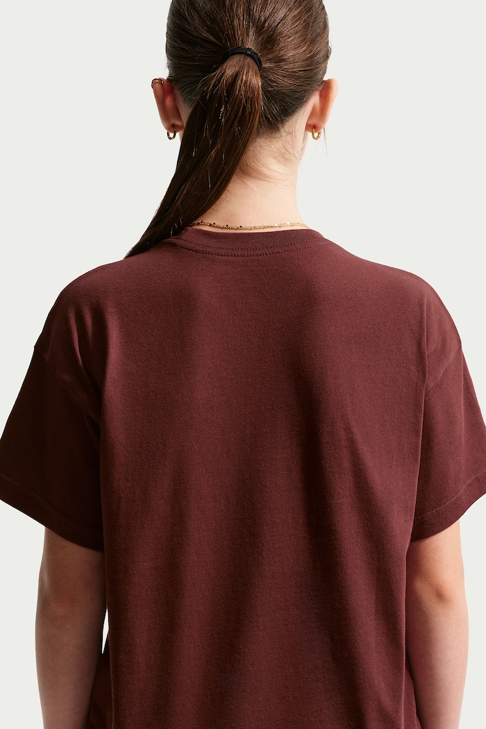 T-shirt dziecięcy bawełniany Nike Sportswear Essential Nike FZ5539 bordowy