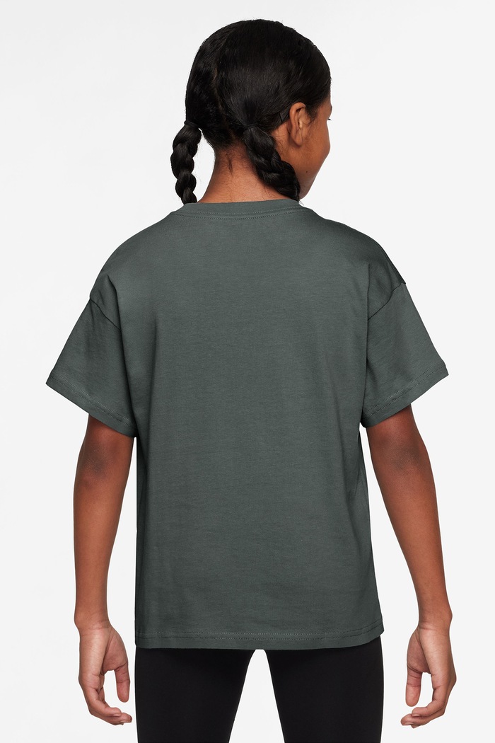 Nike T-shirt dziecięcy bawełniany Nike Sportswear Essential FZ5539 zielony AW26