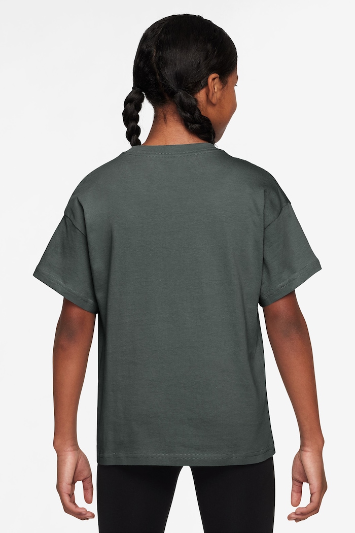 Nike T-shirt dziecięcy bawełniany Nike Sportswear Essential FZ5539 zielony AW26