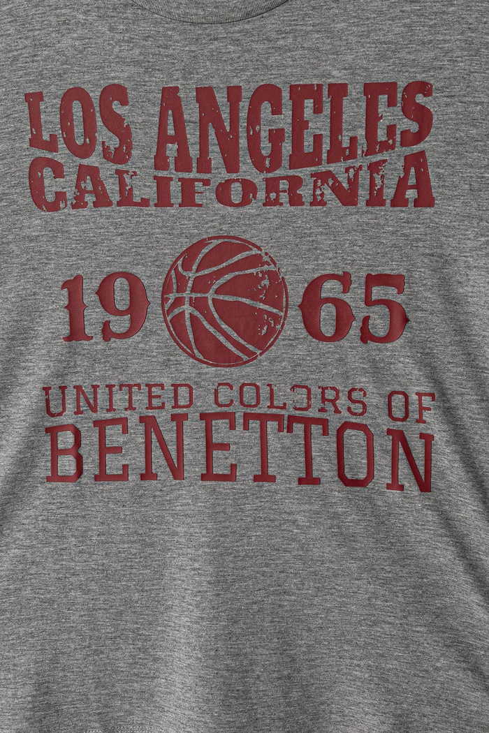 Chłopiec United Colors of Benetton T-shirt dziecięcy bawełniany 3I1XC10UE.G.Seasonal szary