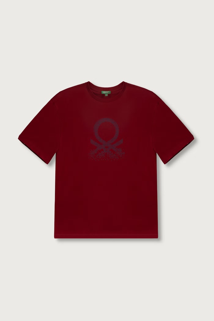 United Colors of Benetton T-shirt dziecięcy bawełniany bordowy 3I1XC10UE.G.Seasonal