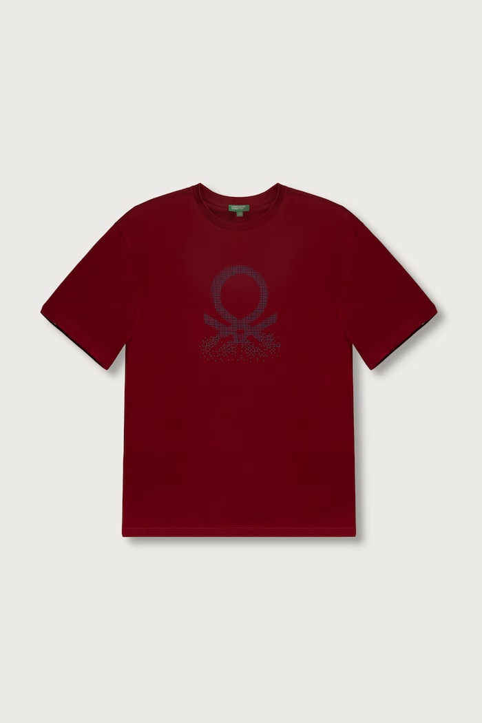United Colors of Benetton T-shirt dziecięcy bawełniany bordowy 3I1XC10UE.G.Seasonal