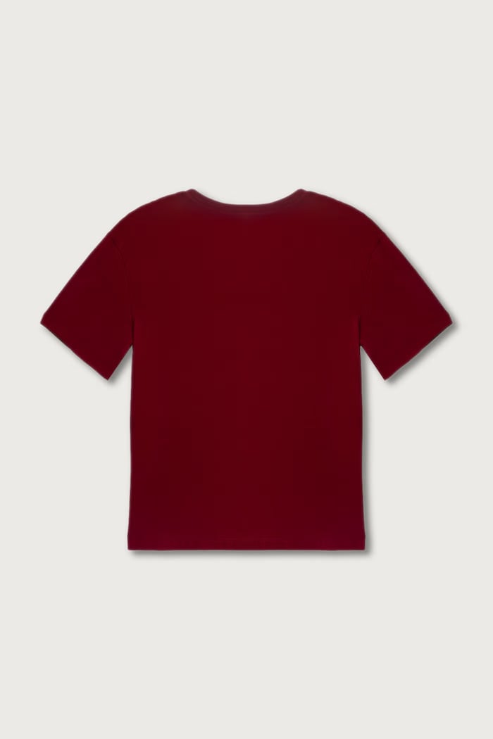 United Colors of Benetton T-shirt dziecięcy bawełniany 3I1XC10UE.G.Seasonal bordowy AW26