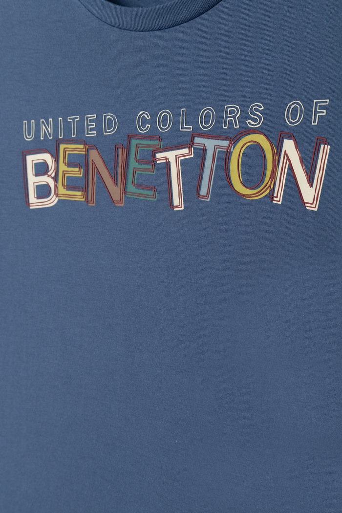 Chłopiec United Colors of Benetton T-shirt dziecięcy bawełniany 3I1XC10UE.G.Seasonal niebieski