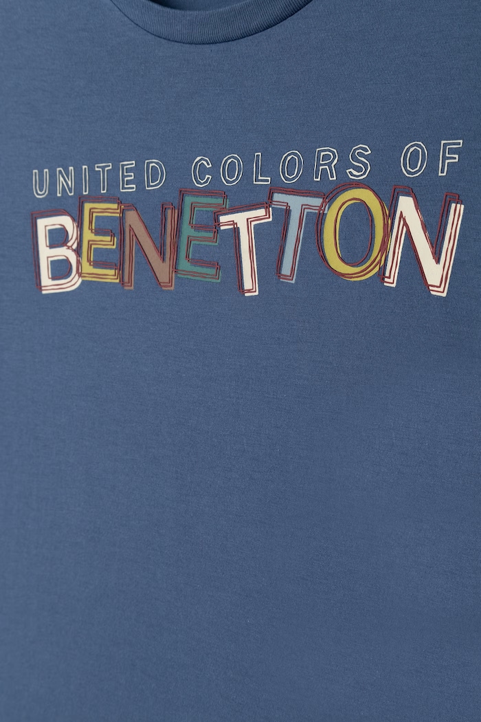 Chłopiec United Colors of Benetton T-shirt dziecięcy bawełniany 3I1XC10UE.G.Seasonal niebieski
