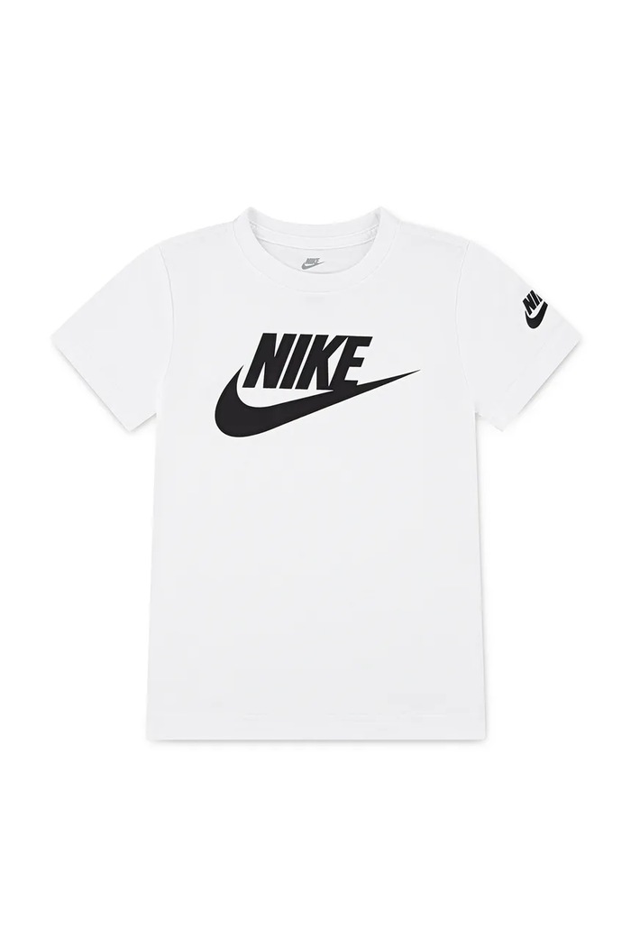Nike T-shirt dziecięcy z bawełną biały 86J575