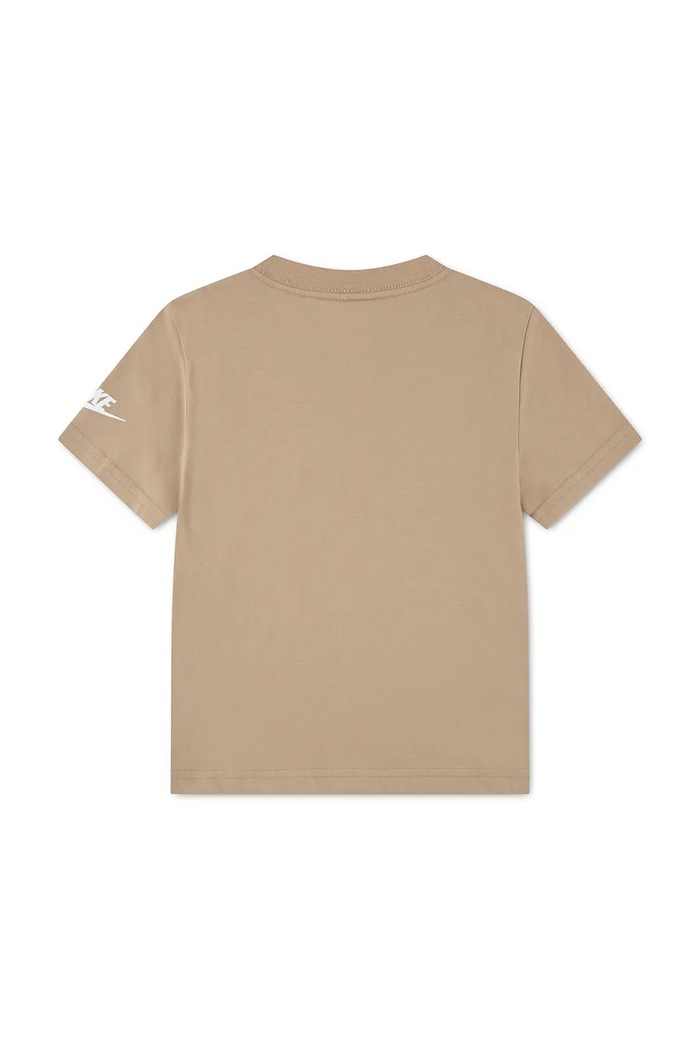 Nike T-shirt dziecięcy z bawełną 86J575 beżowy AW26