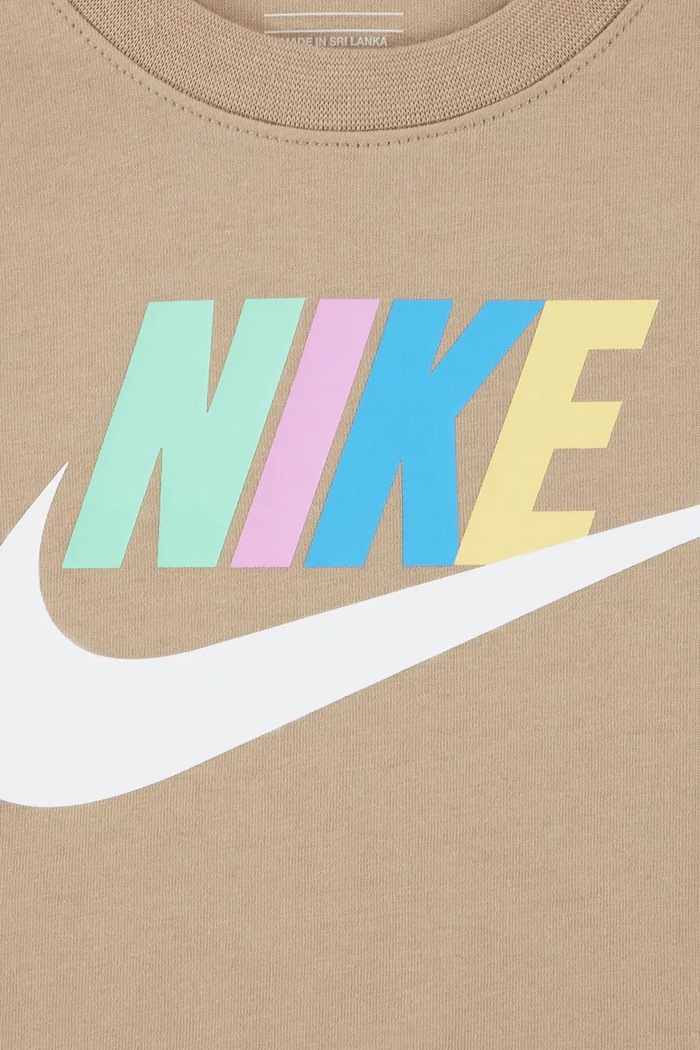 Αγορίστικα Nike T-shirt παιδικό με βαμβάκι 86J575 μπεζ
