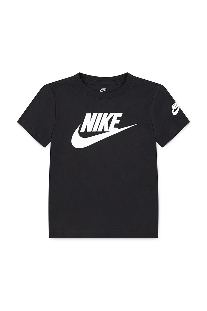 Nike T-shirt dziecięcy z bawełną czarny 86J575