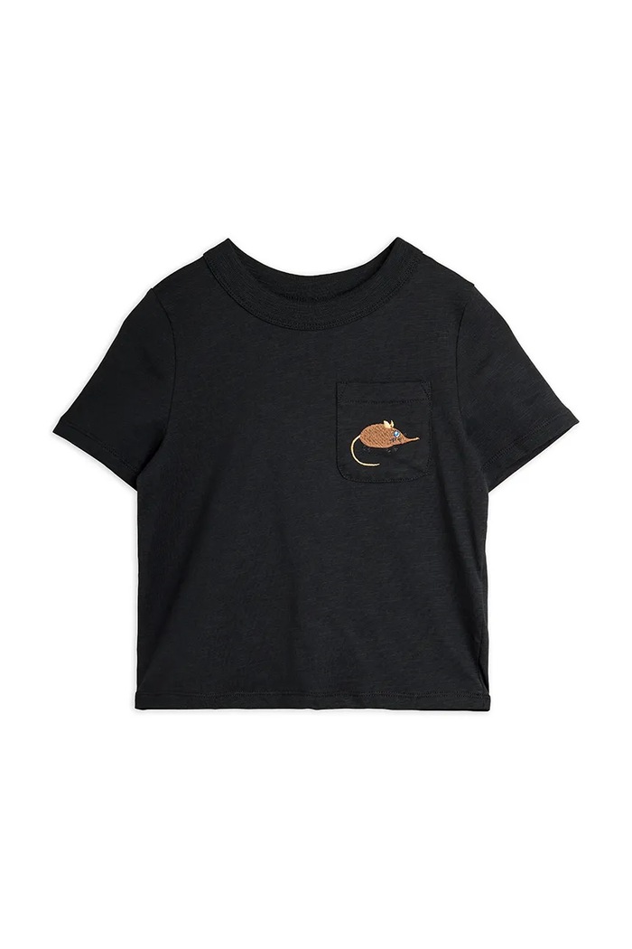 Mini Rodini T-shirt dziecięcy bawełniany Elephant 26720131 czarny AW26