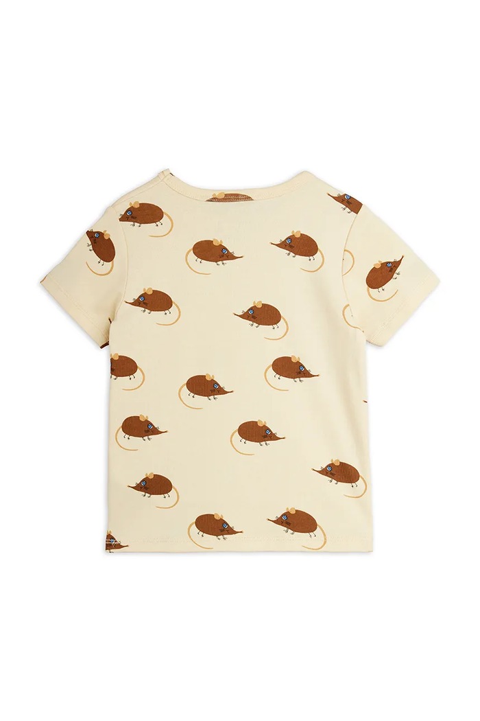 Mini Rodini T-shirt dziecięcy bawełniany Elephant 26720129 beżowy AW26