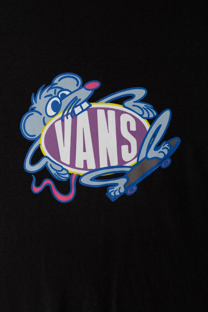 Dječaci Vans Majica za djecu od pamuka Rad Rodent SS Tee VN000XSBBLK1 crna