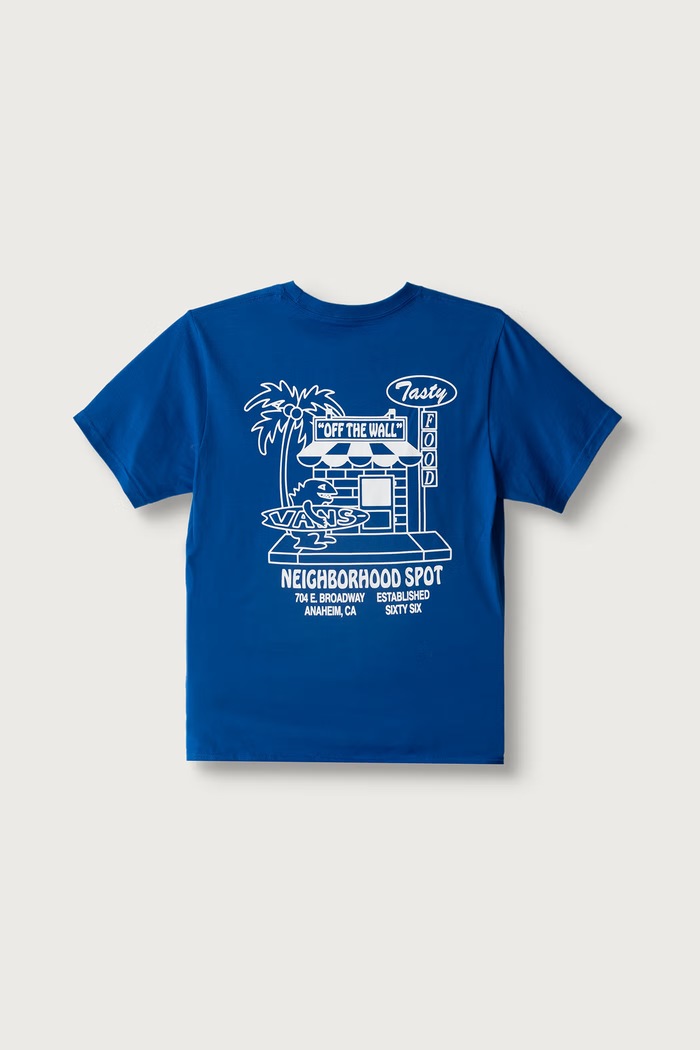 Vans T-shirt dziecięcy bawełniany Food Spot SS Tee niebieski VN000WAA10Z1
