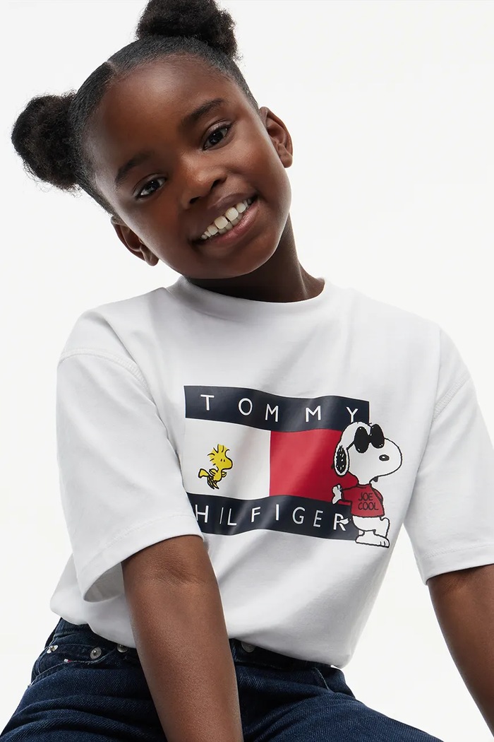 Chłopiec Tommy Hilfiger T-shirt dziecięcy bawełniany x Peanuts KS0KS00766.128.176.9BY2 biały