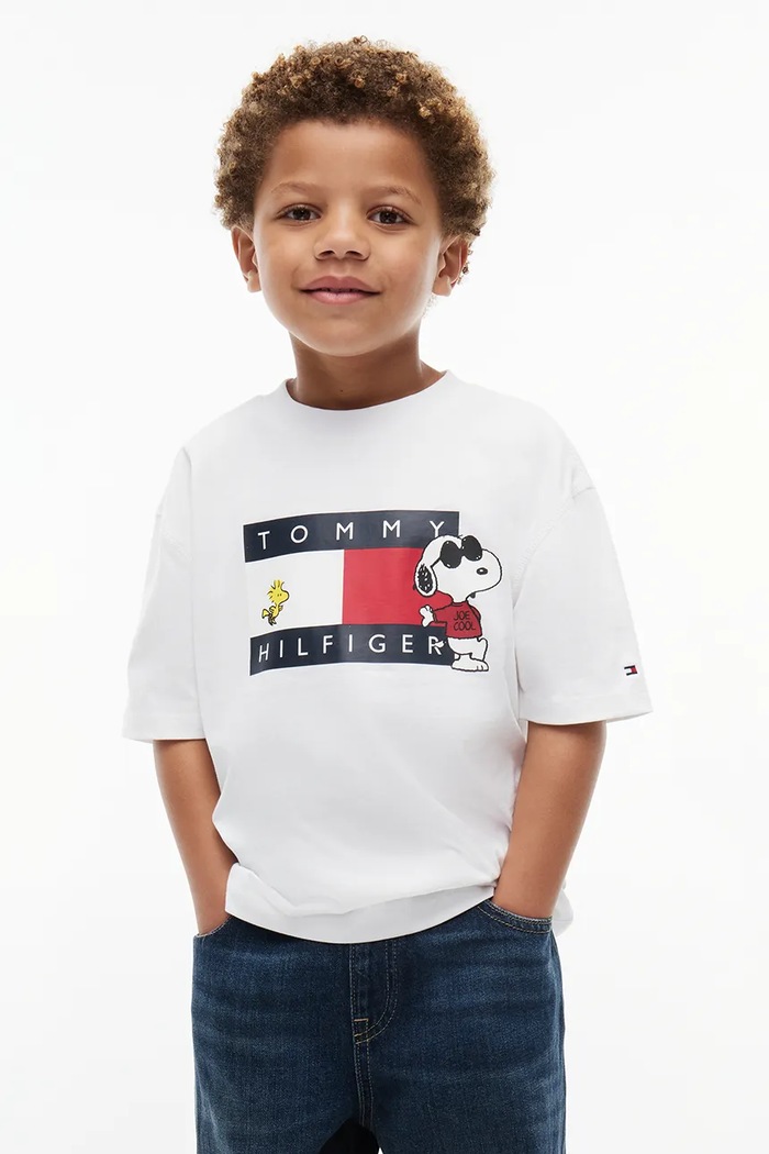 Tričko detské bavlnené x Peanuts Tommy Hilfiger biela KS0KS00766.128.176.9BY2