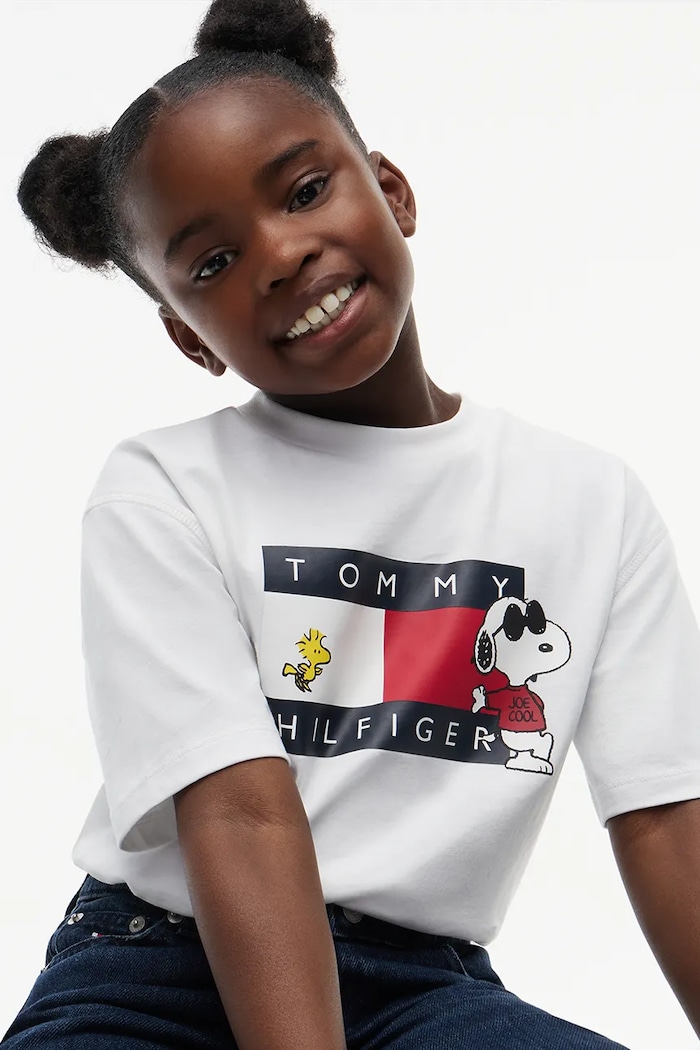 Tricou pentru copii din bumbac x Peanuts Tommy Hilfiger KS0KS00766.92.122.9BY2 alb