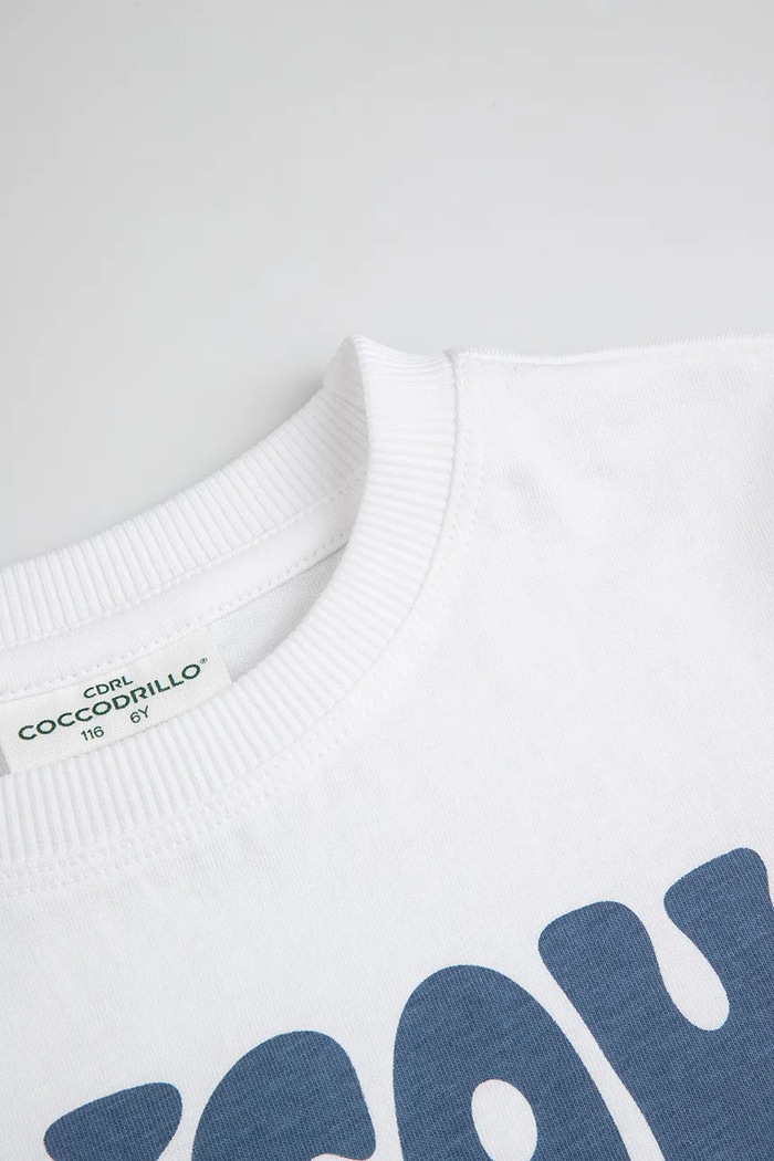 Κοριτσίστικα Coccodrillo t-shirt παιδικό βαμβακερό ZC6143207LBD λευκό