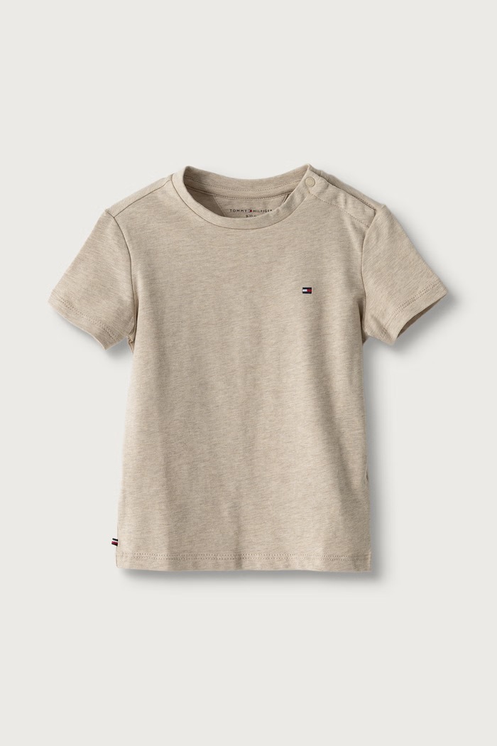 T-shirt dziecięcy bawełniany z elastanem 2-pack Tommy Hilfiger KN0KN02318.9BY2 beżowy