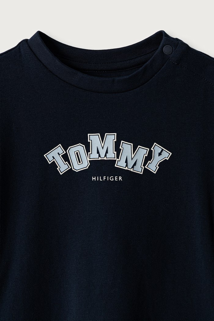 Chłopiec Tommy Hilfiger Niemowlęce bawełniane z elastanem KN0KN02331.9BY2 granatowy