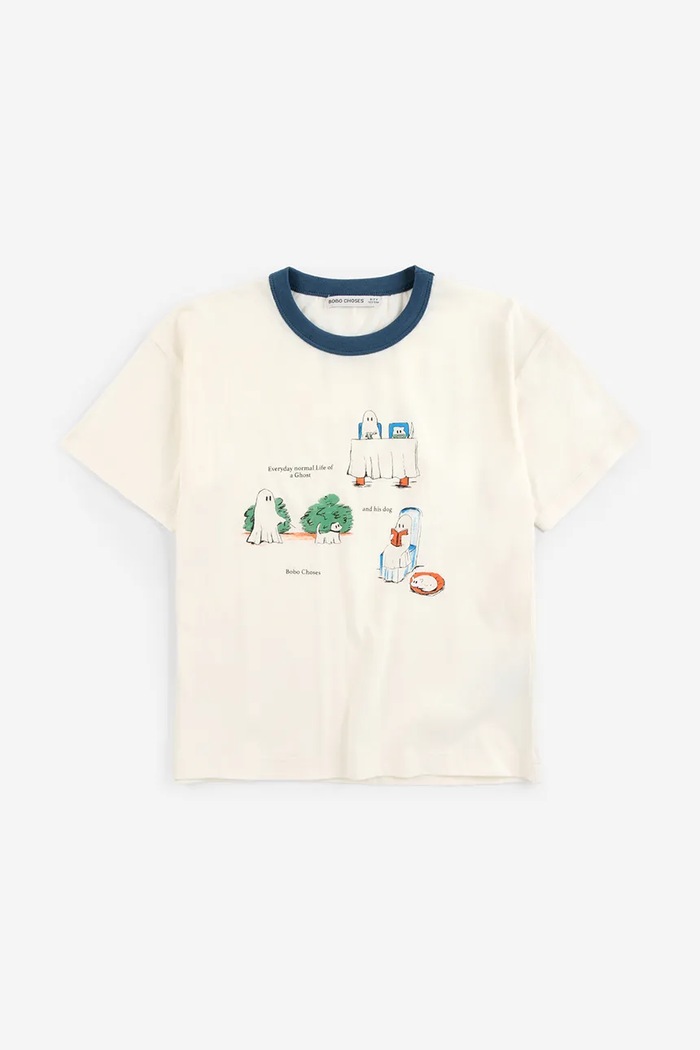 Bobo Choses t-shirt παιδικό βαμβακερό Everyday Ghosts 226AC005 μπεζ AW26