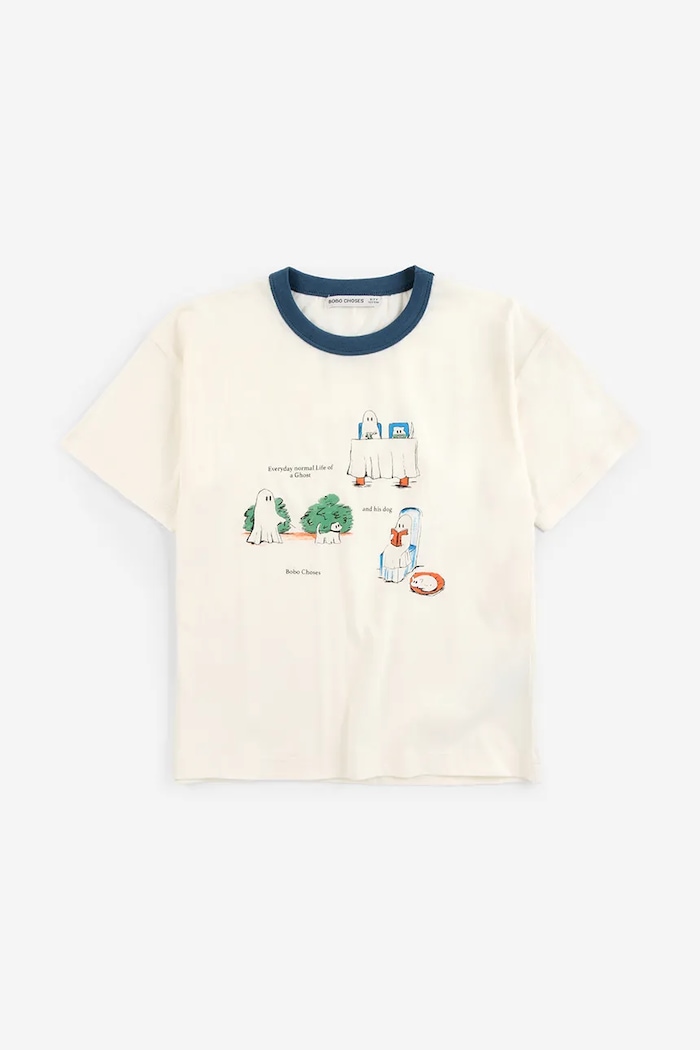 Bobo Choses t-shirt παιδικό βαμβακερό Everyday Ghosts 226AC005 μπεζ AW26