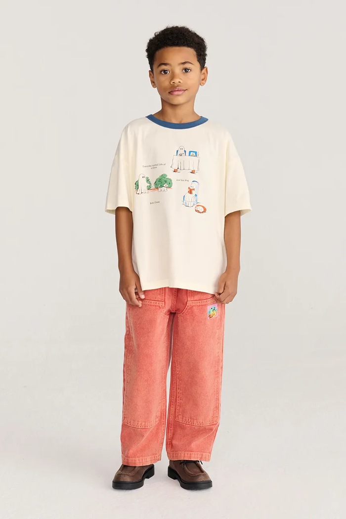 Κοριτσίστικα Bobo Choses t-shirt παιδικό βαμβακερό Everyday Ghosts 226AC005 μπεζ