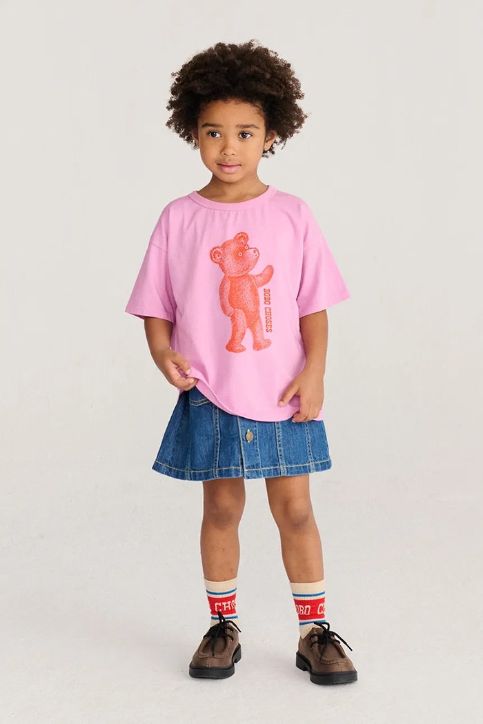 Dječaci Bobo Choses oversize majica kratkih rukava za djecu od pamuka Softpaw Monster 226AC003 roza