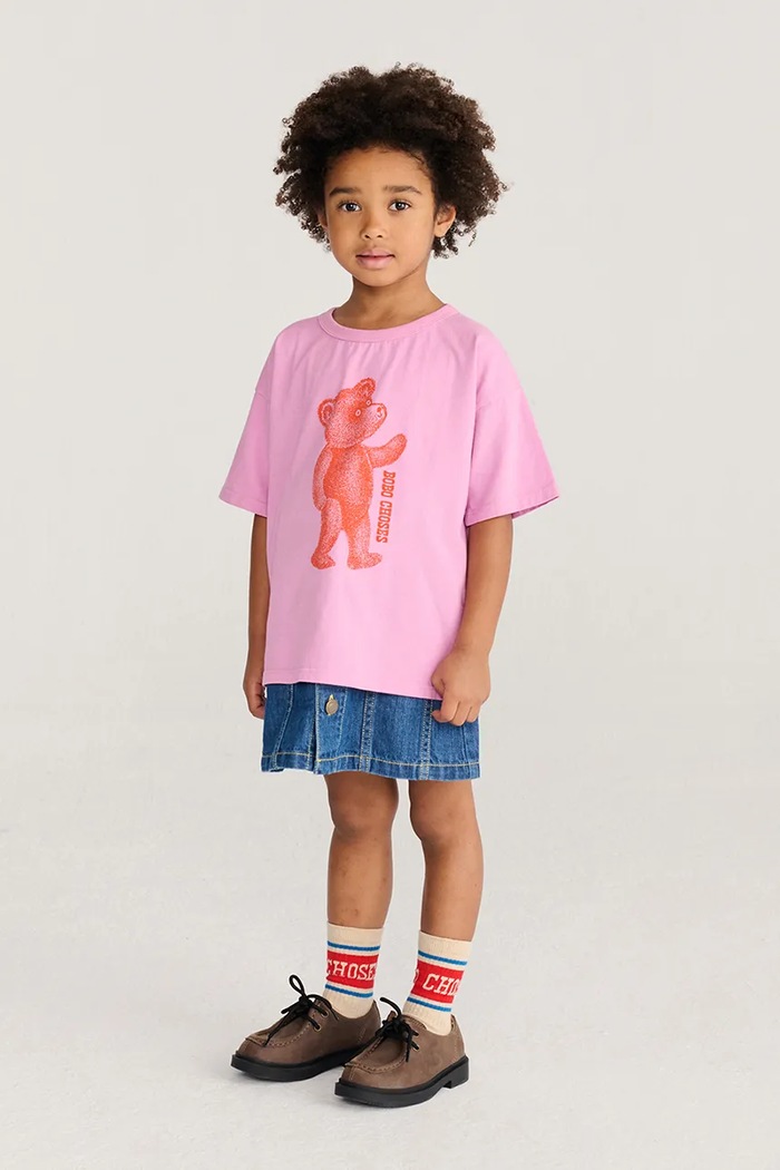 Bobo Choses oversize majica kratkih rukava za djecu od pamuka Softpaw Monster roza 226AC003