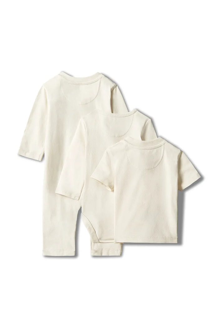 Calvin Klein Jeans Komplet niemowlęcy bawełniany z elastanem LVCKFJN06N.9BY2 beżowy AW26