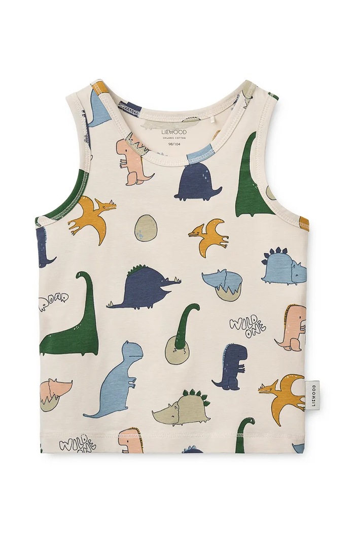 Liewood Bokserka dziecięca bawełniana z elastanem Faris Printed Tank Top 2-pack beżowy LW20660.9BY2
