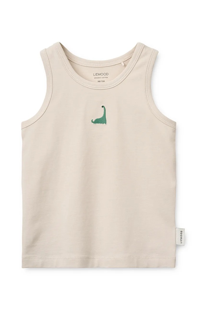 Liewood Bokserka dziecięca bawełniana z elastanem Faris Printed Tank Top 2-pack LW20660.9BY2 beżowy AW26