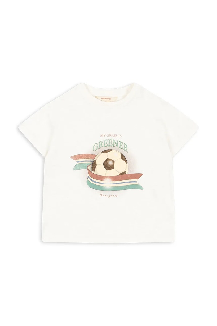Konges Sløjd T-shirt basic dziecięcy z dodatkiem lnu ERA TEE OCS KS107631.9BY2 biały AW26
