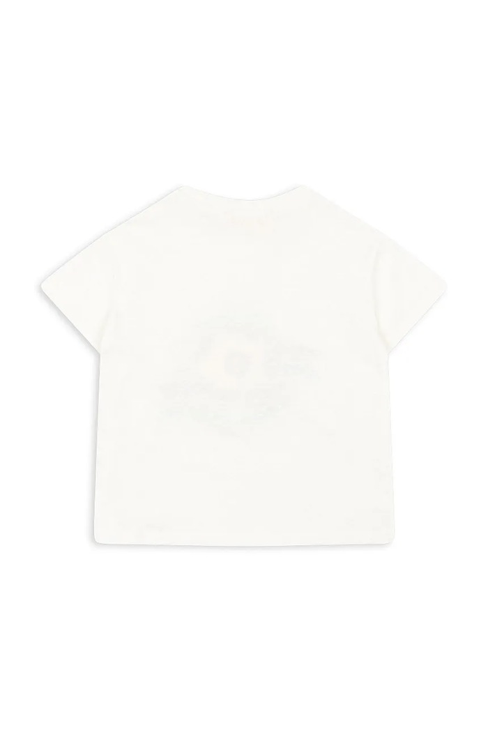 Chłopiec Konges Sløjd T-shirt basic dziecięcy z dodatkiem lnu ERA TEE OCS KS107631.9BY2 biały