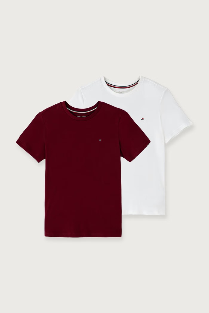 Tommy Hilfiger T-shirt dziecięcy bawełniany 2-pack pomarańczowy UK0UK00073.9BY2