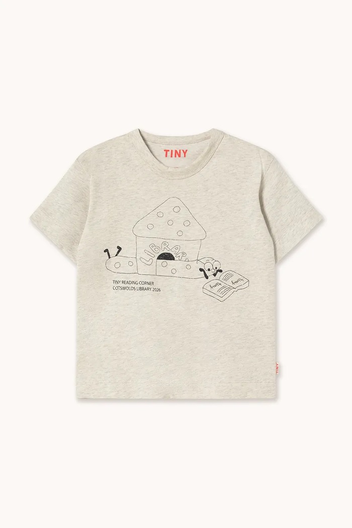 Tinycottons tričko dětské bavlněné LIBRARY GRAPHIC TEE béžová AW26.409
