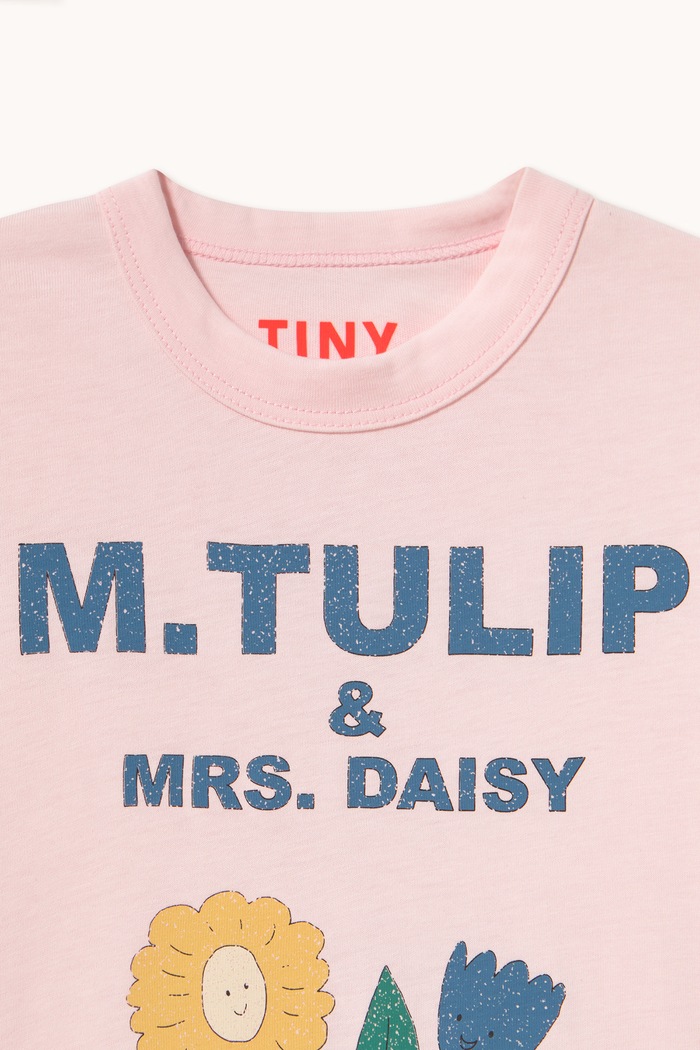 Chłopiec Tinycottons T-shirt dziecięcy bawełniany TULIP & DAISY GRAPHIC TEE AW26.422 różowy