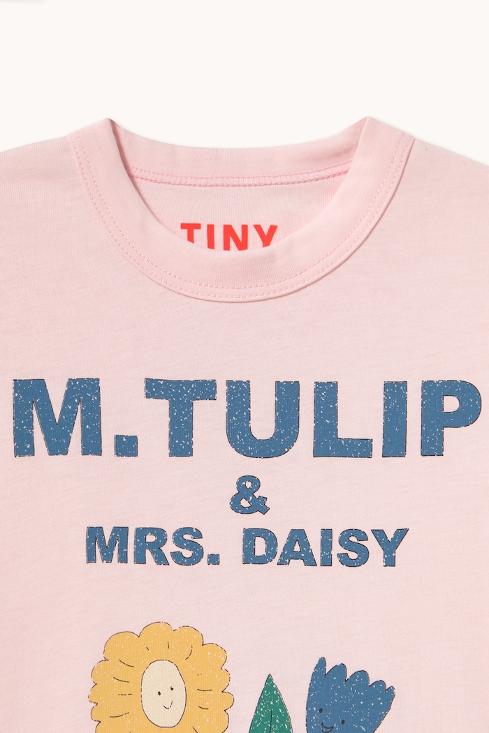 Chłopiec Tinycottons T-shirt dziecięcy bawełniany TULIP & DAISY GRAPHIC TEE AW26.422 różowy