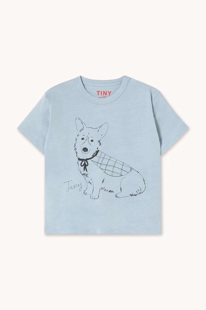 Tinycottons tričko dětské bavlněné TINY CORGI GRAPHIC TEE modrá AW26.419