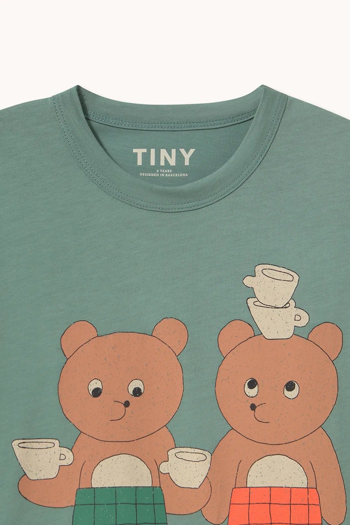CHLAPEC Tinycottons tričko dětské bavlněné TINY TEA ROOM GRAPHIC TEE AW26.416 zelená